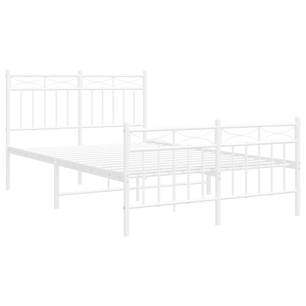 Bedframe met hoofd- en voeteneinde metaal wit 120x200 cm is nu te koop bij PeponiXL, paradijselijk wonen!