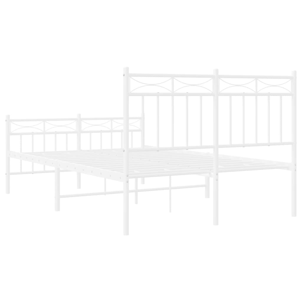Bedframe met hoofd- en voeteneinde metaal wit 120x200 cm is nu te koop bij PeponiXL, paradijselijk wonen!