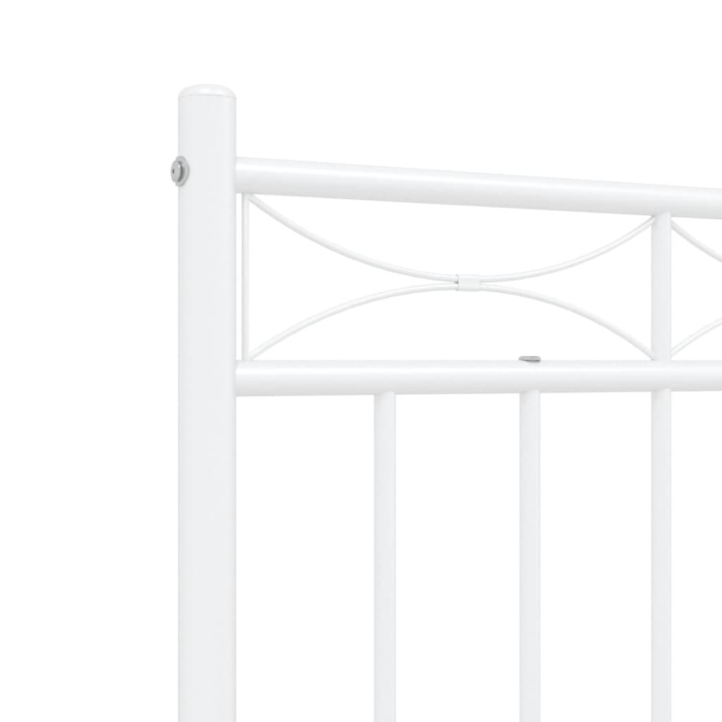 Bedframe met hoofd- en voeteneinde metaal wit 120x200 cm is nu te koop bij PeponiXL, paradijselijk wonen!