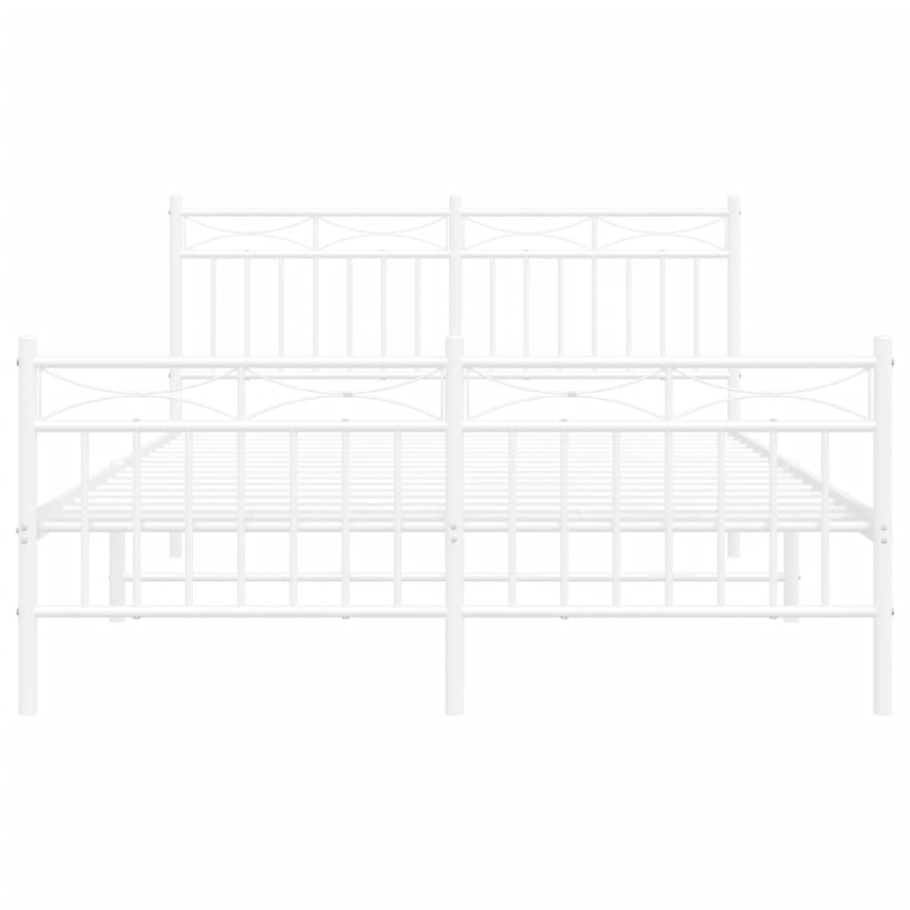 Bedframe met hoofd- en voeteneinde metaal wit 140x190 cm is nu te koop bij PeponiXL, paradijselijk wonen!