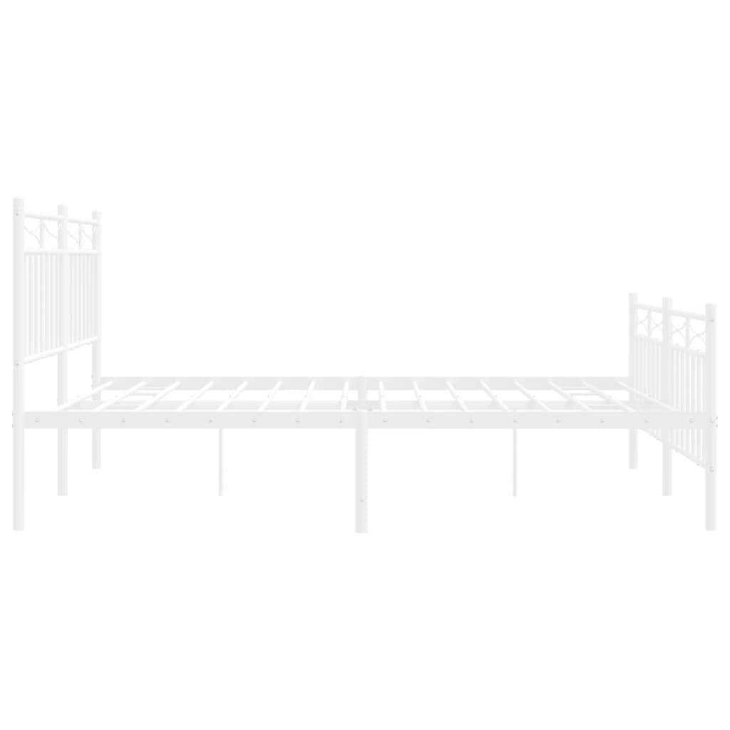 Bedframe met hoofd- en voeteneinde metaal wit 140x190 cm is nu te koop bij PeponiXL, paradijselijk wonen!