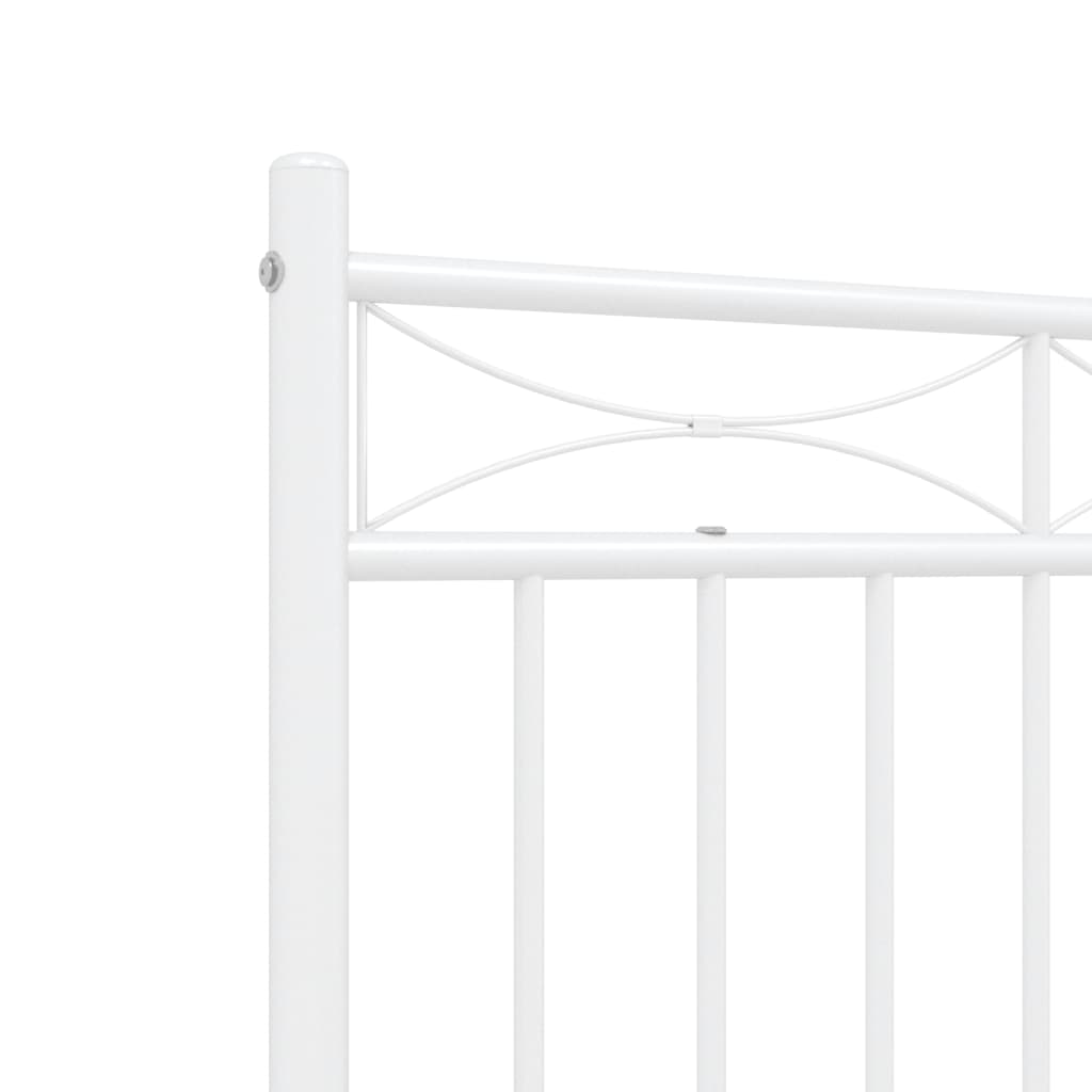 Bedframe met hoofd- en voeteneinde metaal wit 140x190 cm is nu te koop bij PeponiXL, paradijselijk wonen!