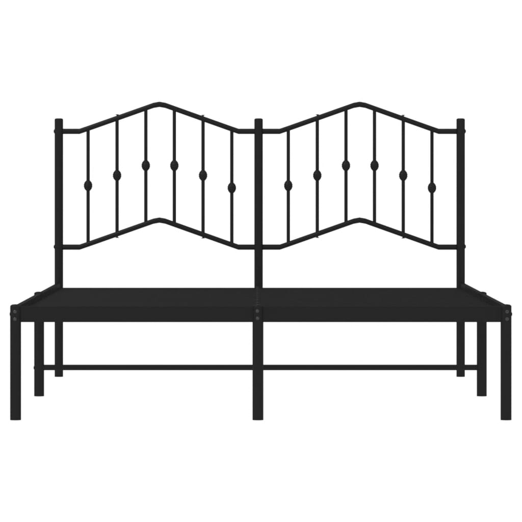 Bedframe met hoofdbord metaal zwart 140x200 cm is nu te koop bij PeponiXL, paradijselijk wonen!