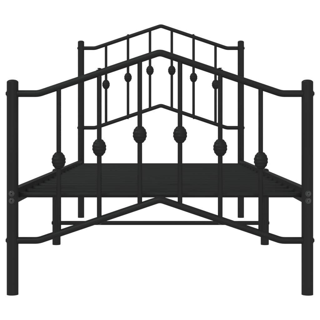 Bedframe met hoofd- en voeteneinde metaal zwart 80x200 cm is nu te koop bij PeponiXL, paradijselijk wonen!