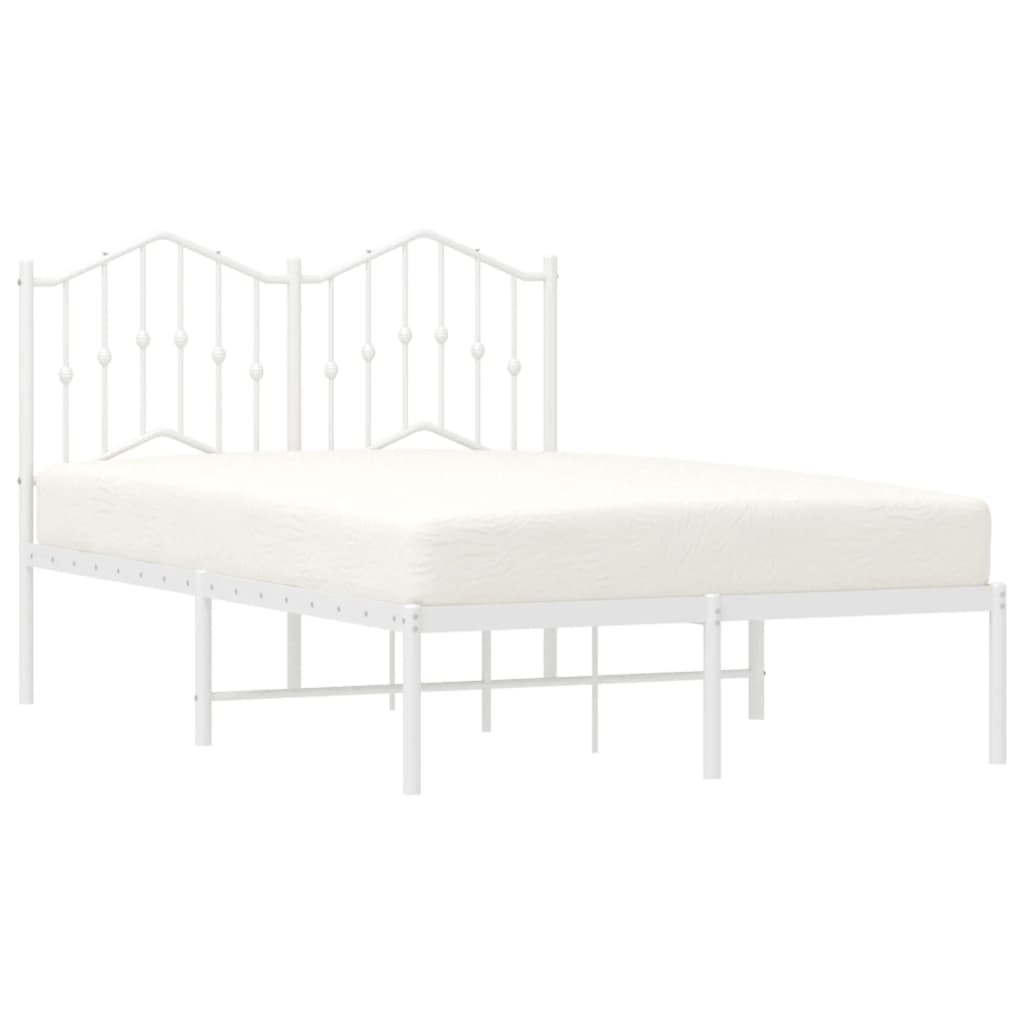 Bedframe met hoofdbord metaal wit 120x200 cm is nu te koop bij PeponiXL, paradijselijk wonen!