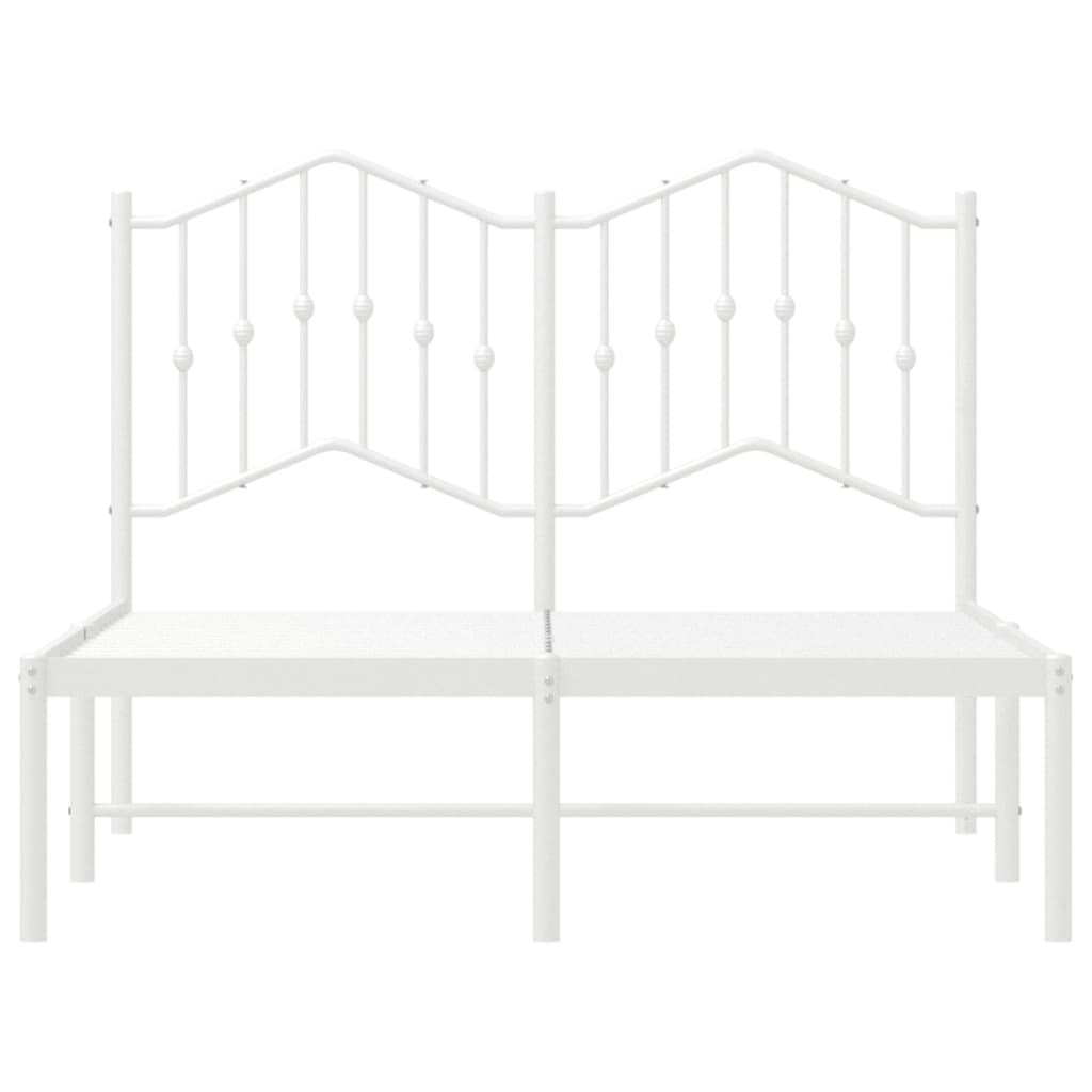 Bedframe met hoofdbord metaal wit 120x200 cm is nu te koop bij PeponiXL, paradijselijk wonen!