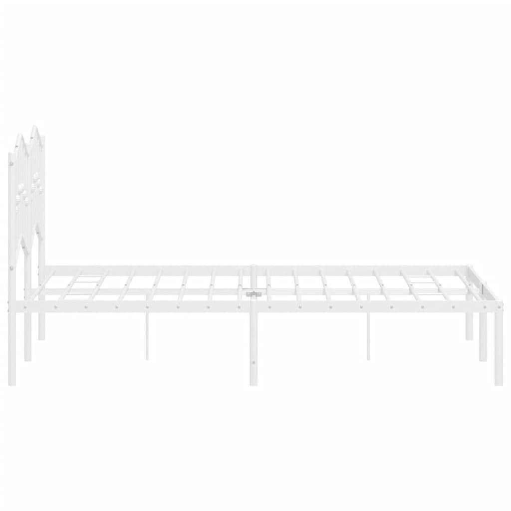 Bedframe met hoofdbord metaal wit 120x200 cm is nu te koop bij PeponiXL, paradijselijk wonen!