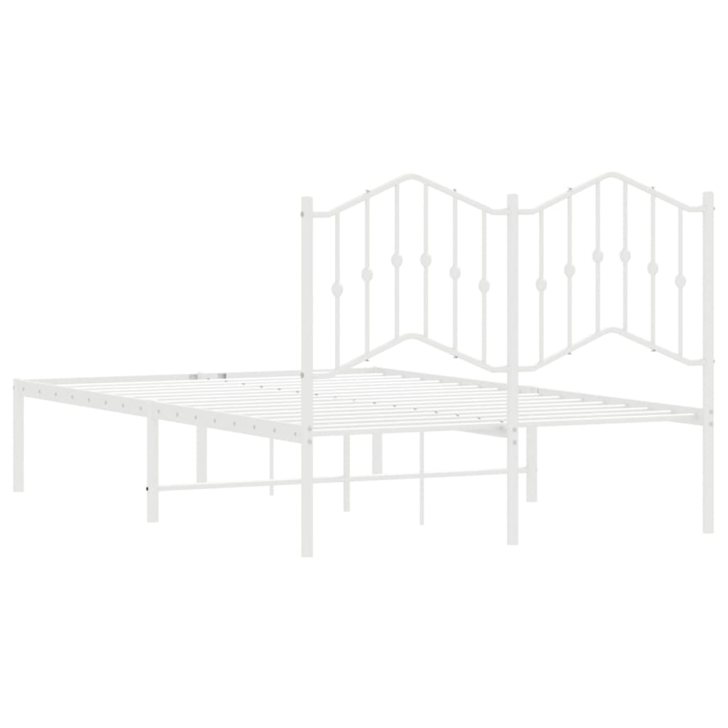 Bedframe met hoofdbord metaal wit 120x200 cm is nu te koop bij PeponiXL, paradijselijk wonen!