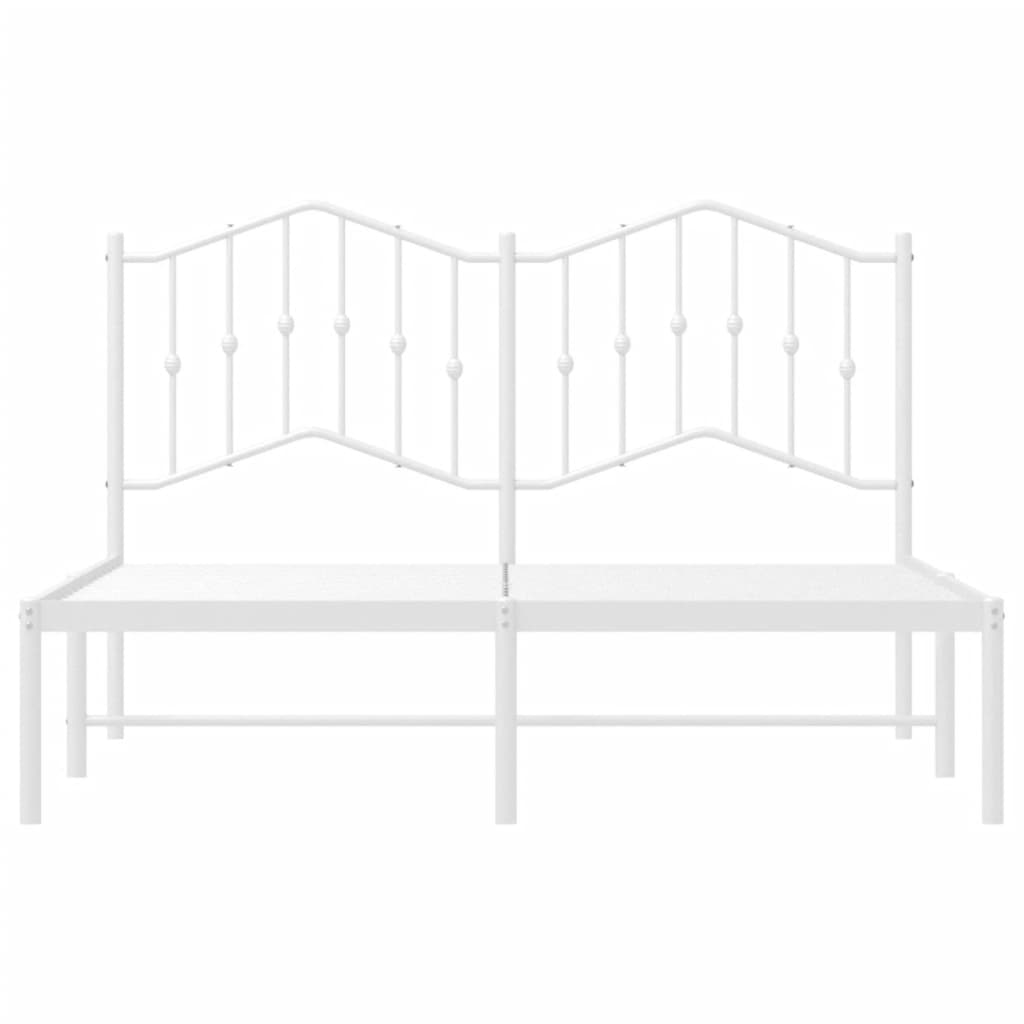 Bedframe met hoofdbord metaal wit 140x190 cm is nu te koop bij PeponiXL, paradijselijk wonen!