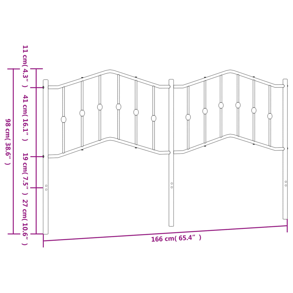 Vervangend hoofdbord 160 cm metaal wit is nu te koop bij PeponiXL, paradijselijk wonen!