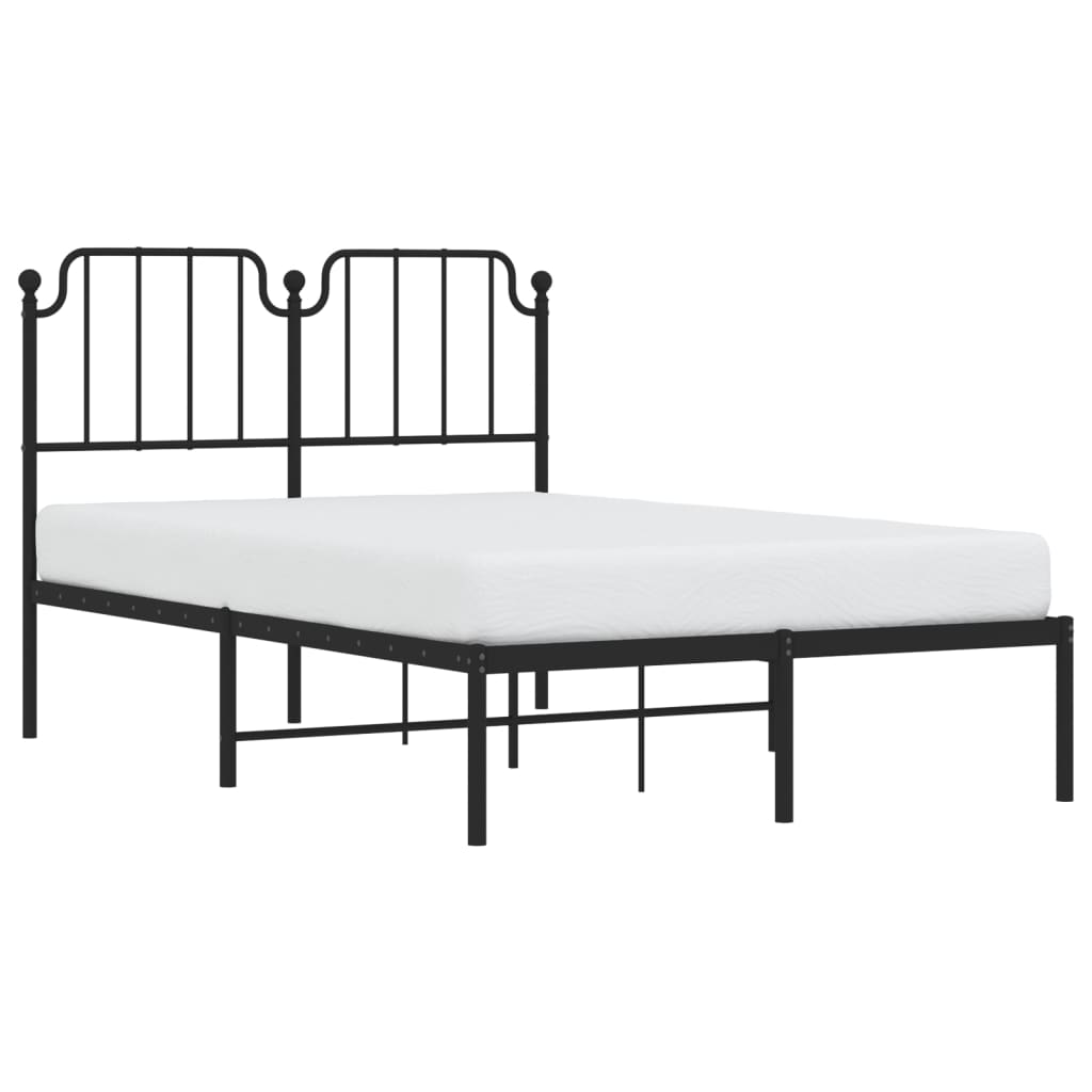 Bedframe met hoofdbord metaal zwart 120x200 cm is nu te koop bij PeponiXL, paradijselijk wonen!