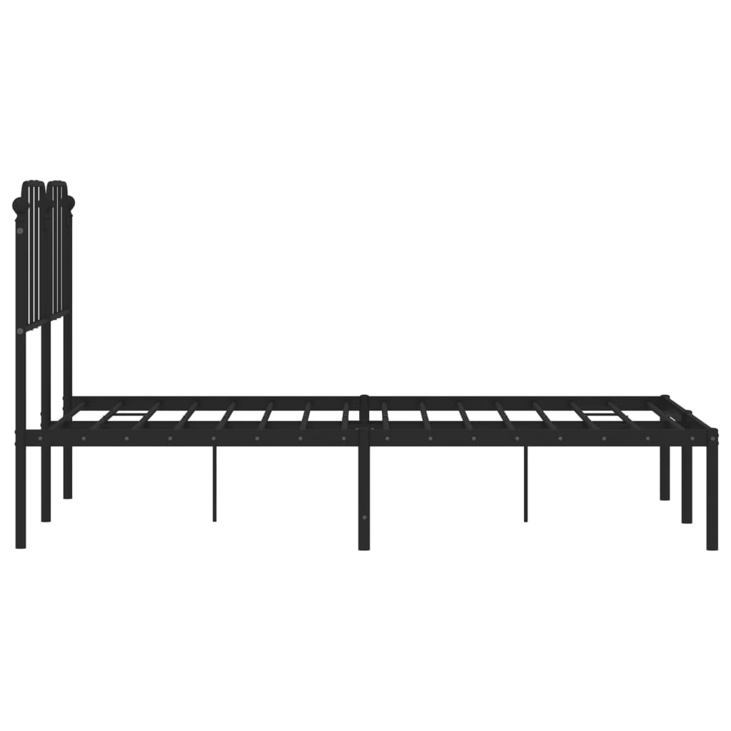 Bedframe met hoofdbord metaal zwart 120x200 cm is nu te koop bij PeponiXL, paradijselijk wonen!