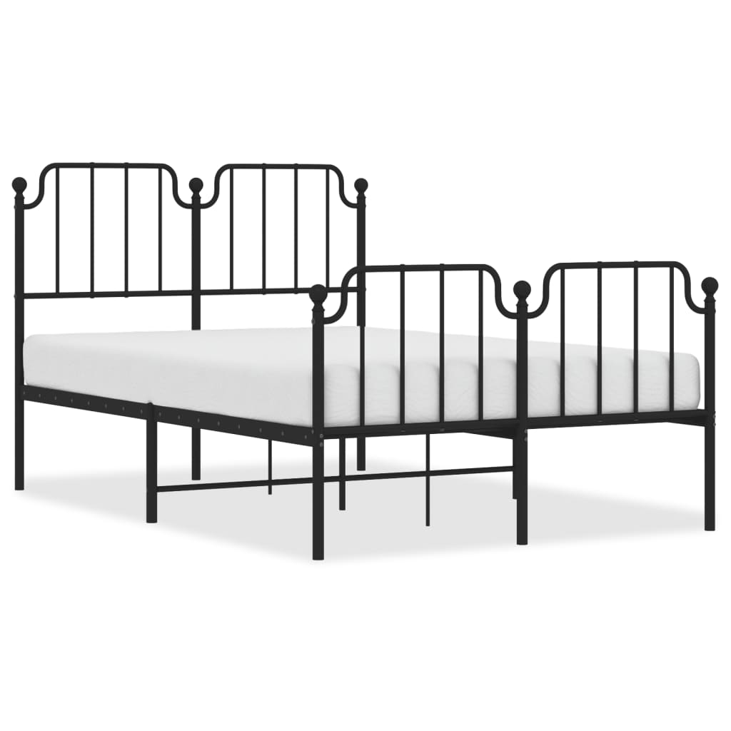 Bedframe met hoofd- en voeteneinde metaal zwart 120x200 cm is nu te koop bij PeponiXL, paradijselijk wonen!