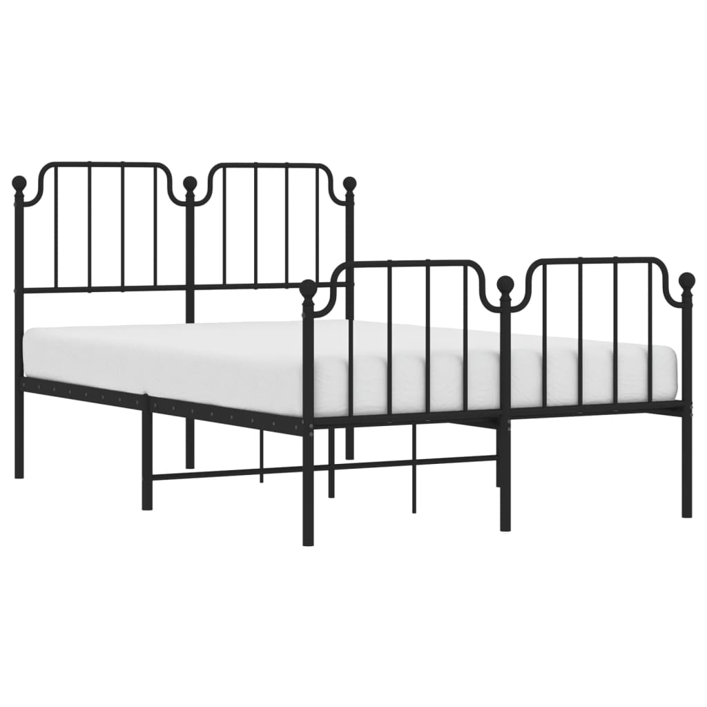 Bedframe met hoofd- en voeteneinde metaal zwart 120x200 cm is nu te koop bij PeponiXL, paradijselijk wonen!