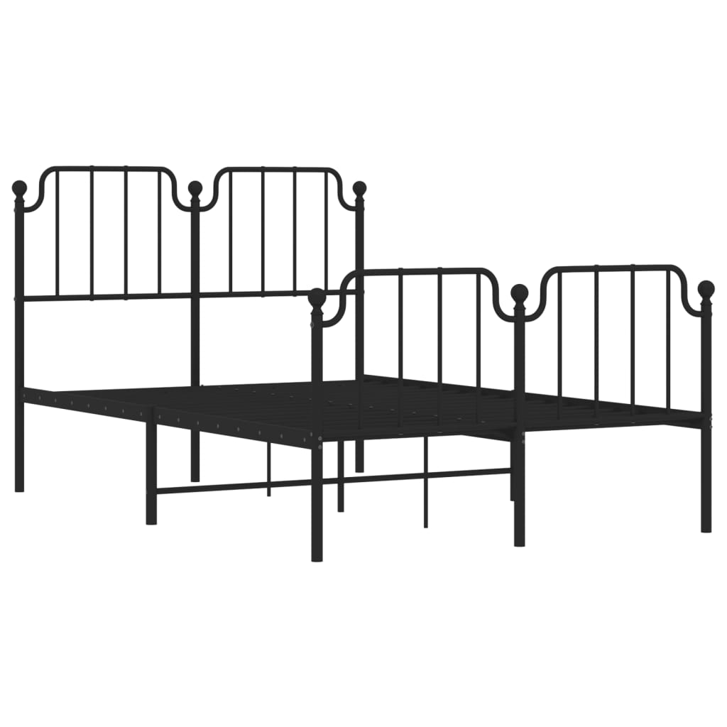 Bedframe met hoofd- en voeteneinde metaal zwart 120x200 cm is nu te koop bij PeponiXL, paradijselijk wonen!
