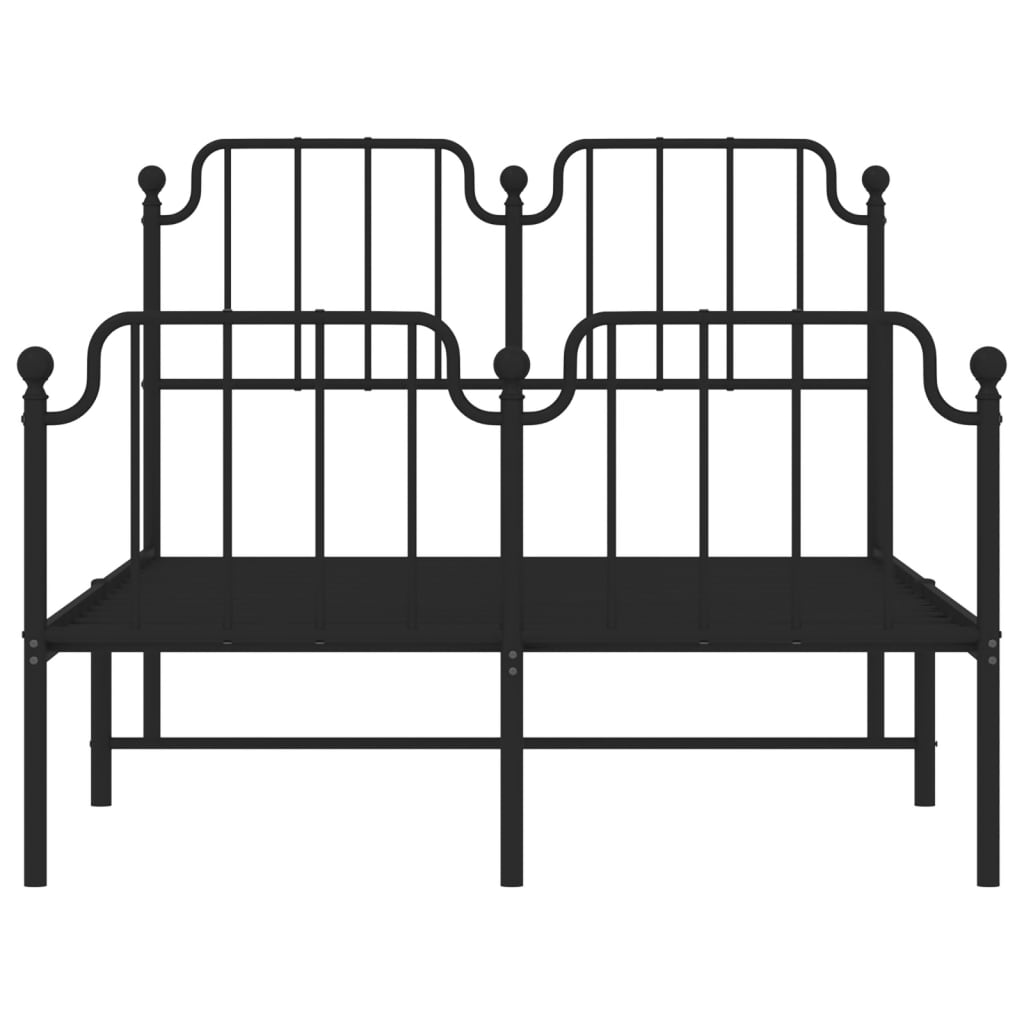 Bedframe met hoofd- en voeteneinde metaal zwart 120x200 cm is nu te koop bij PeponiXL, paradijselijk wonen!