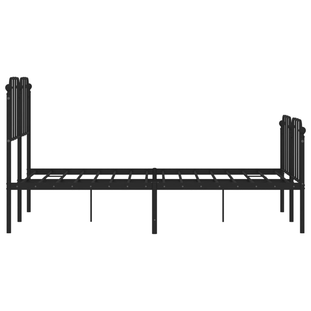 Bedframe met hoofd- en voeteneinde metaal zwart 120x200 cm is nu te koop bij PeponiXL, paradijselijk wonen!