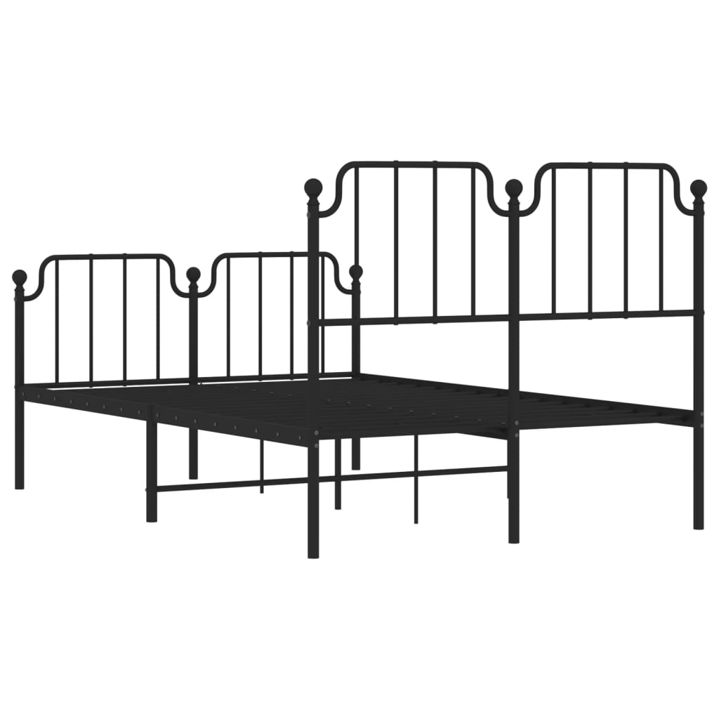Bedframe met hoofd- en voeteneinde metaal zwart 120x200 cm is nu te koop bij PeponiXL, paradijselijk wonen!