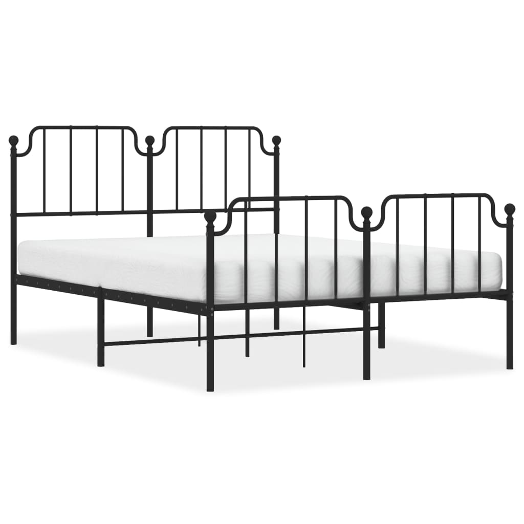 Bedframe met hoofd- en voeteneinde metaal zwart 140x190 cm is nu te koop bij PeponiXL, paradijselijk wonen!
