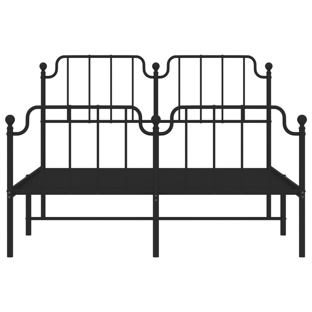 Bedframe met hoofd- en voeteneinde metaal zwart 140x190 cm is nu te koop bij PeponiXL, paradijselijk wonen!