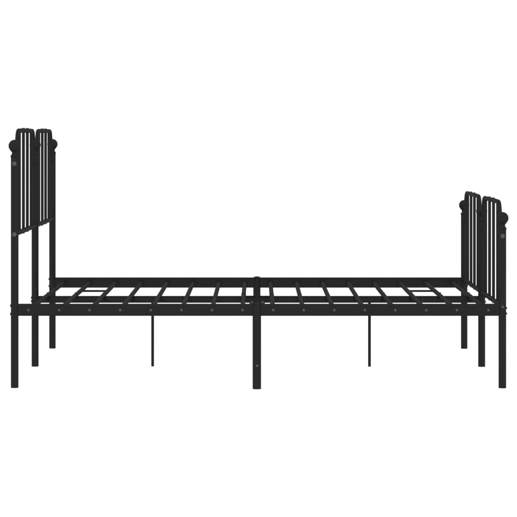 Bedframe met hoofd- en voeteneinde metaal zwart 140x190 cm is nu te koop bij PeponiXL, paradijselijk wonen!