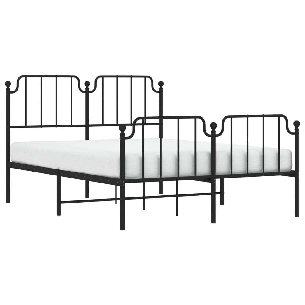 Bedframe met hoofd- en voeteneinde metaal zwart 140x200 cm is nu te koop bij PeponiXL, paradijselijk wonen!