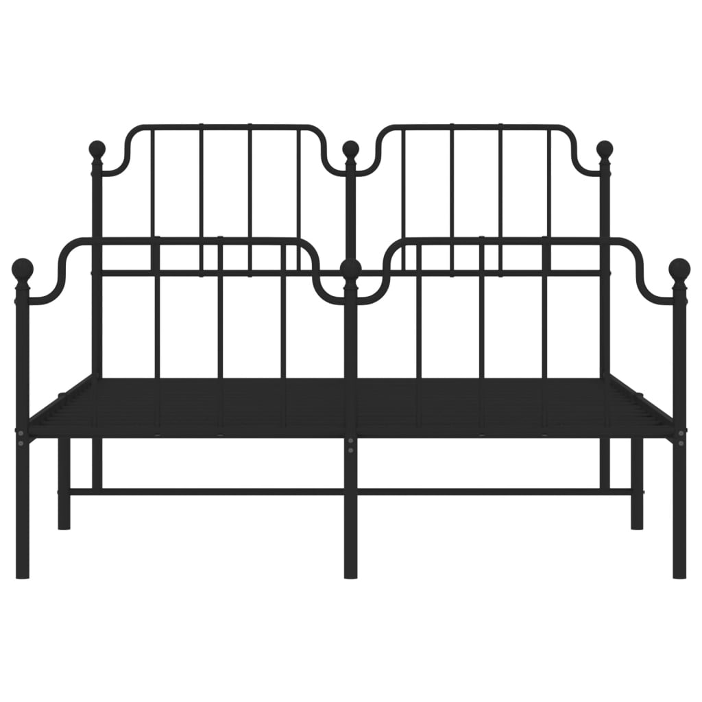 Bedframe met hoofd- en voeteneinde metaal zwart 140x200 cm is nu te koop bij PeponiXL, paradijselijk wonen!