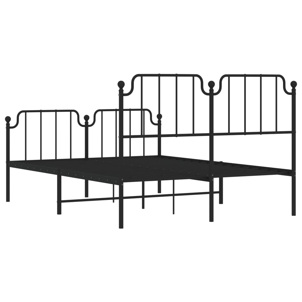 Bedframe met hoofd- en voeteneinde metaal zwart 140x200 cm is nu te koop bij PeponiXL, paradijselijk wonen!
