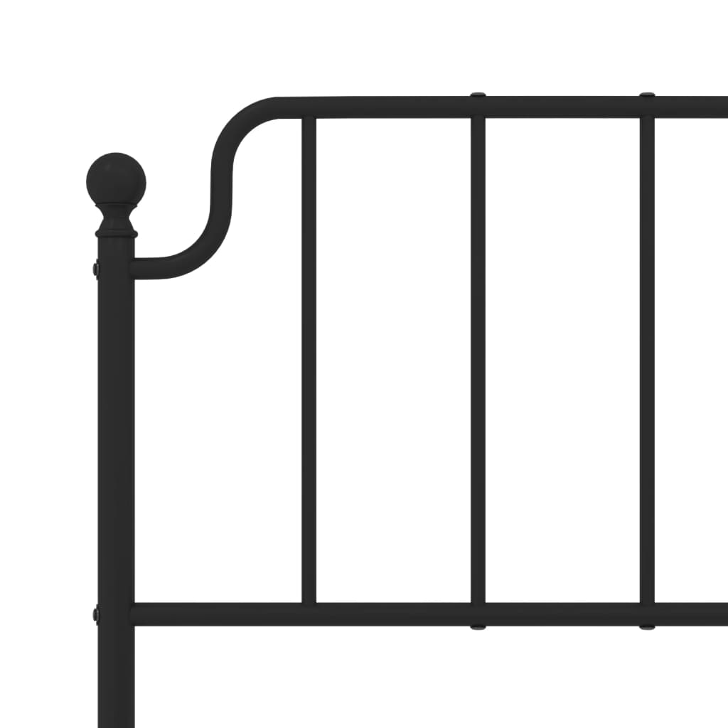 Bedframe met hoofd- en voeteneinde metaal zwart 140x200 cm is nu te koop bij PeponiXL, paradijselijk wonen!