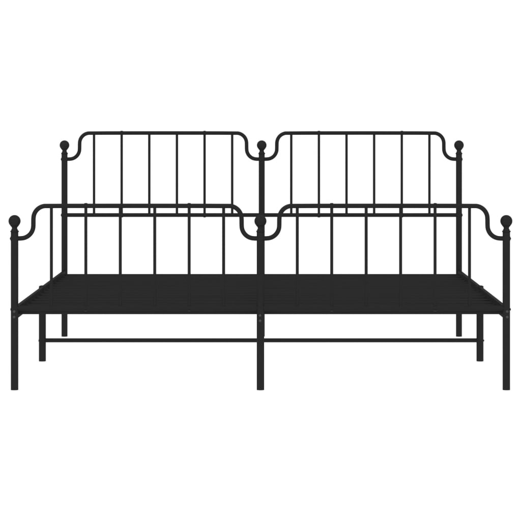 Bedframe met hoofd- en voeteneinde metaal zwart 193x203 cm is nu te koop bij PeponiXL, paradijselijk wonen!