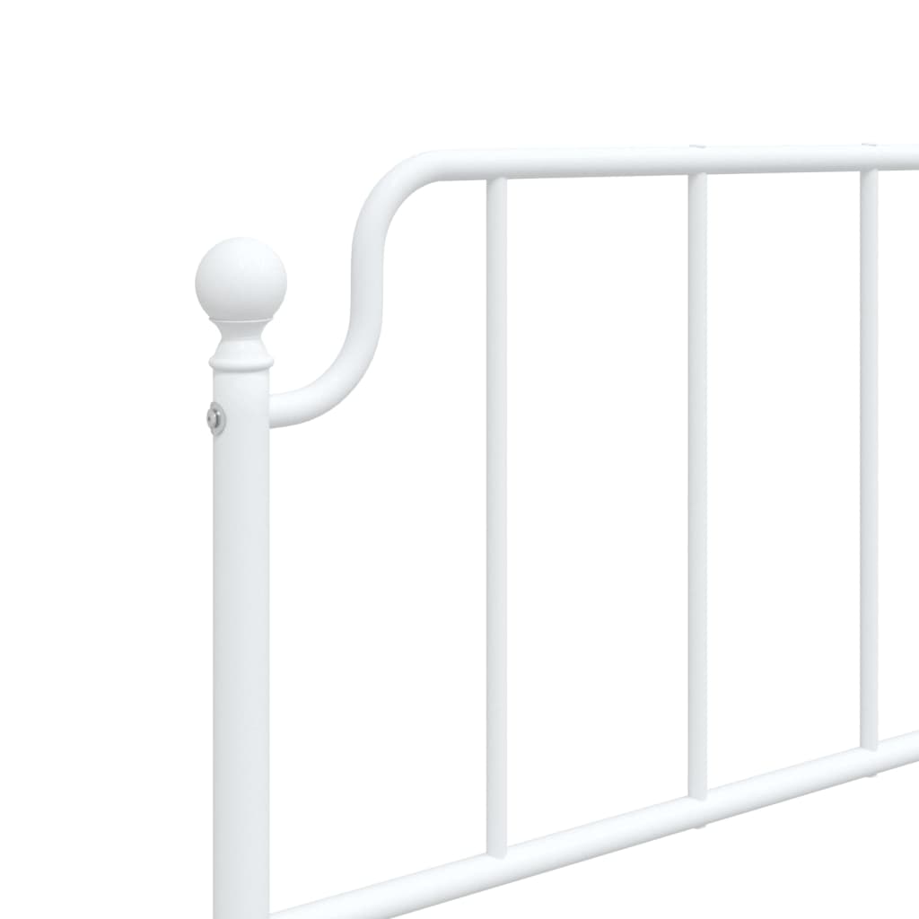 Bedframe met hoofdbord metaal wit 90x190 cm is nu te koop bij PeponiXL, paradijselijk wonen!