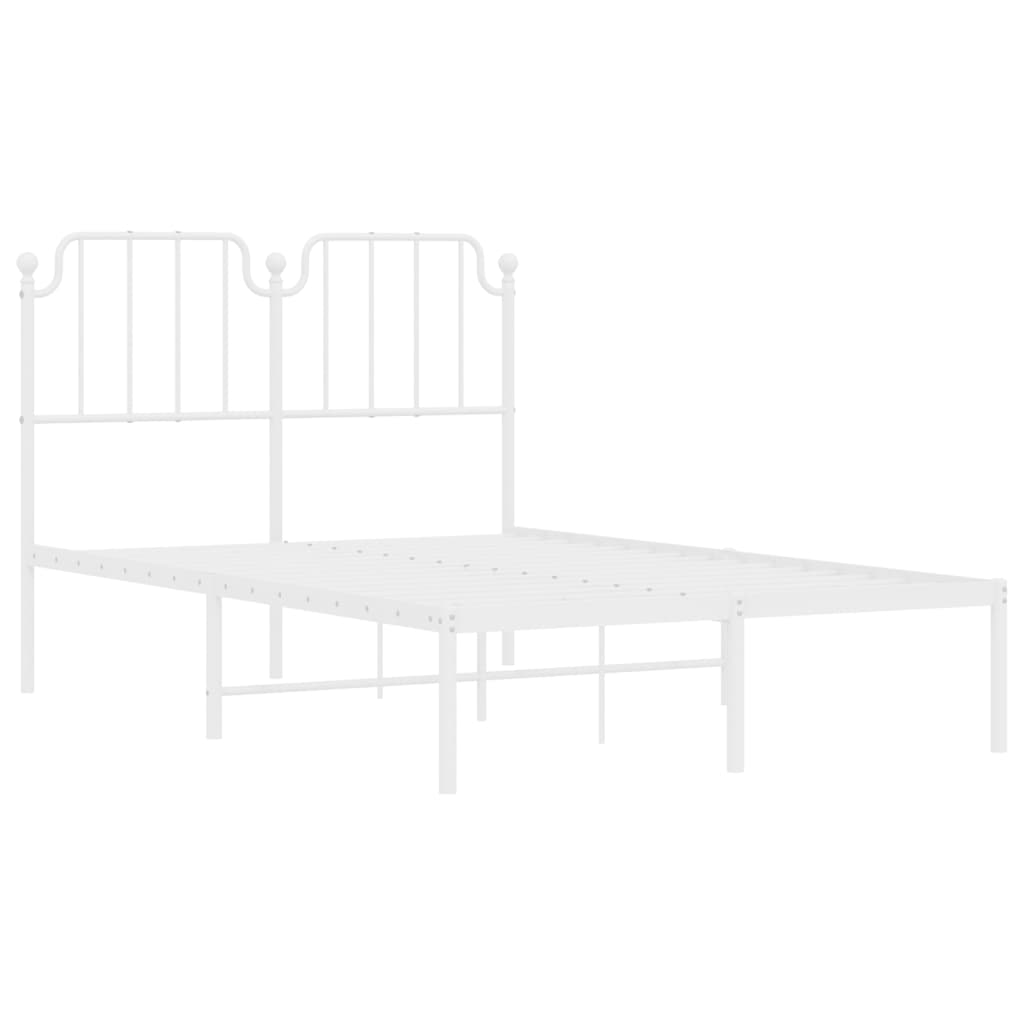 Bedframe met hoofdbord metaal wit 120x200 cm is nu te koop bij PeponiXL, paradijselijk wonen!