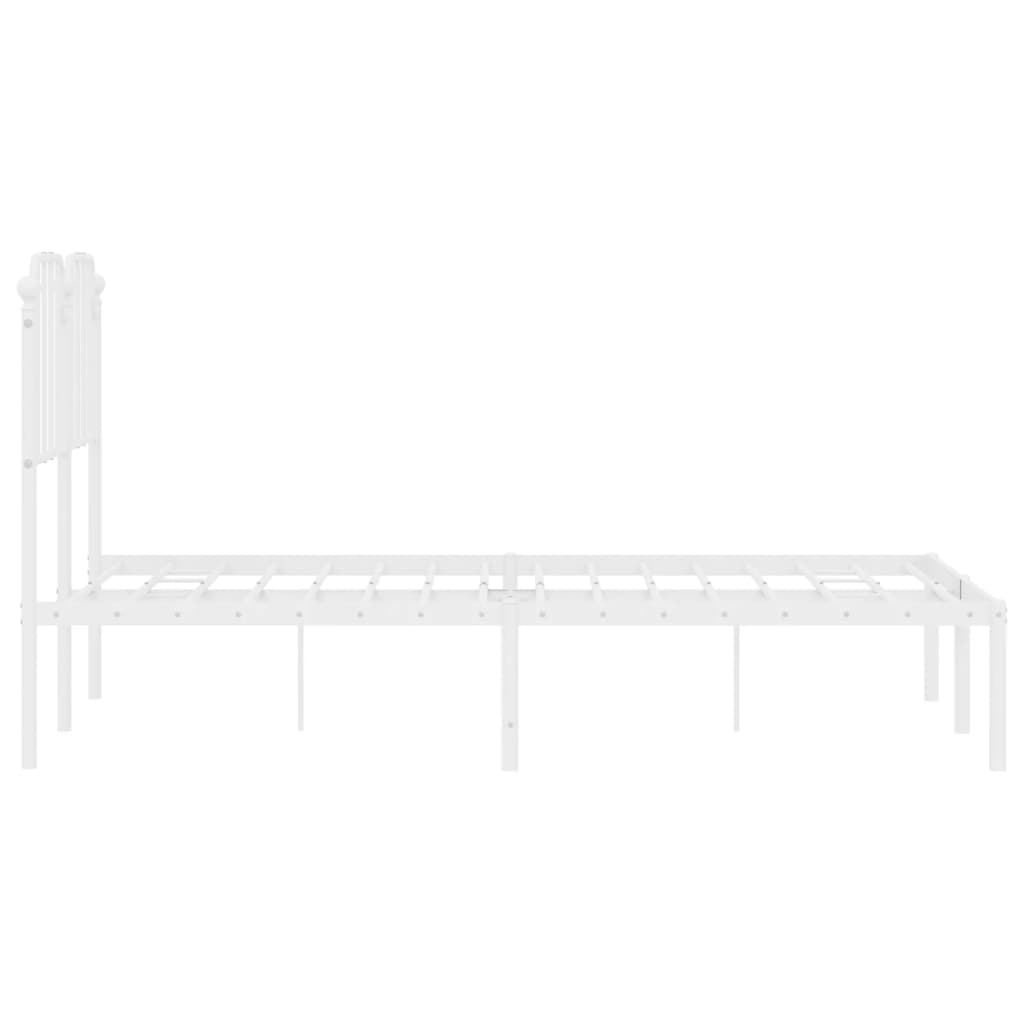Bedframe met hoofdbord metaal wit 120x200 cm is nu te koop bij PeponiXL, paradijselijk wonen!