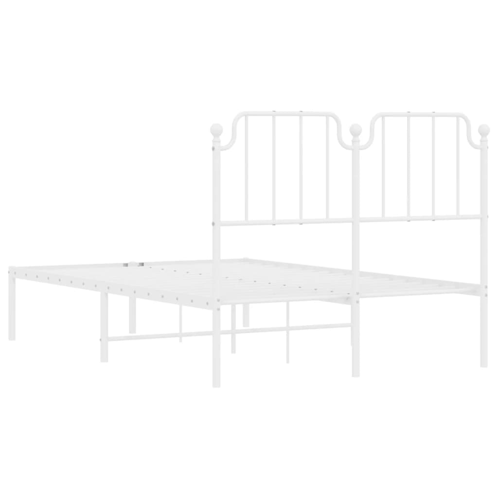 Bedframe met hoofdbord metaal wit 120x200 cm is nu te koop bij PeponiXL, paradijselijk wonen!