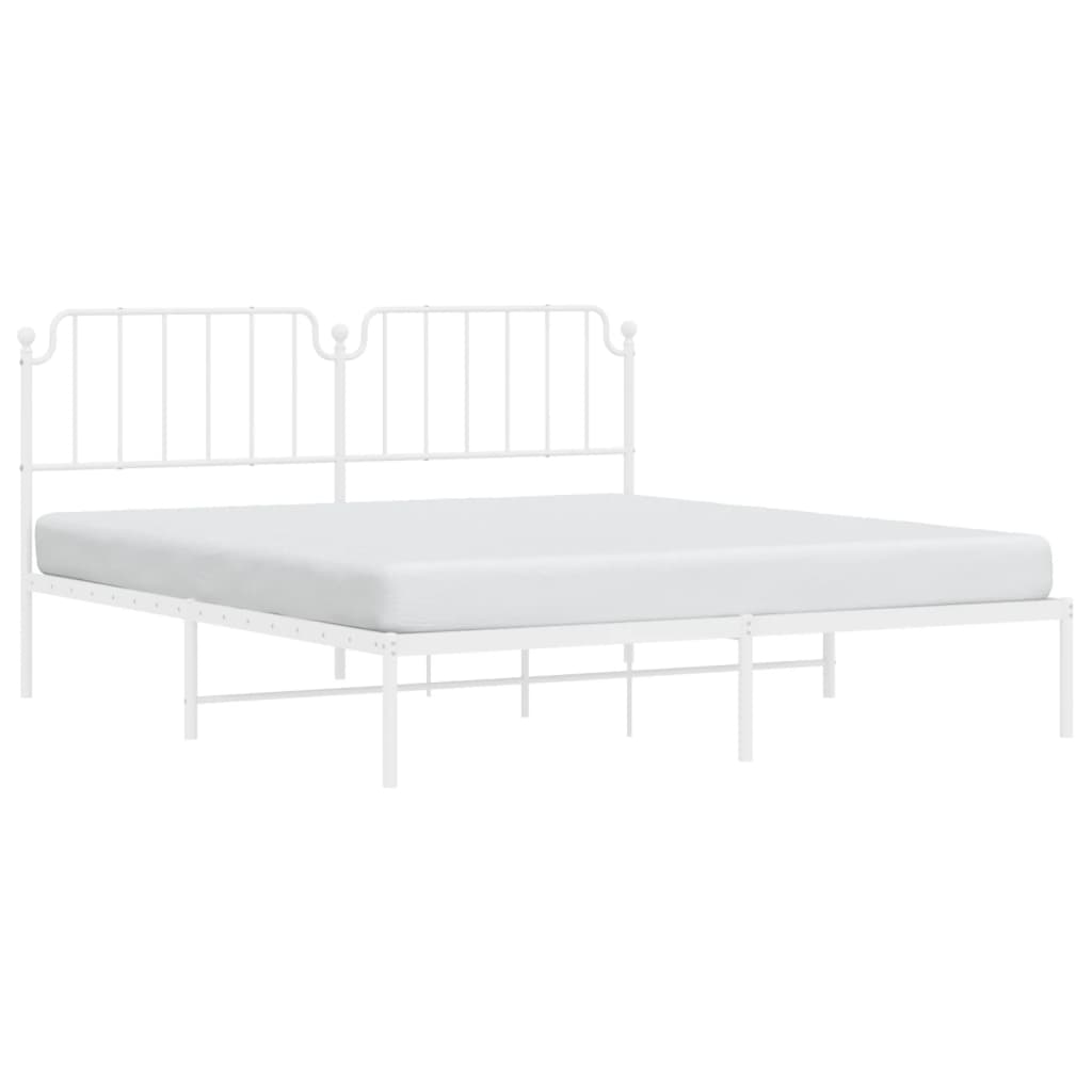 Bedframe met hoofdbord metaal wit 160x200 cm is nu te koop bij PeponiXL, paradijselijk wonen!