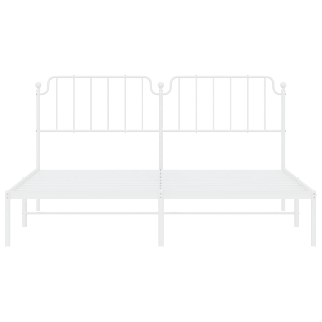Bedframe met hoofdbord metaal wit 160x200 cm is nu te koop bij PeponiXL, paradijselijk wonen!