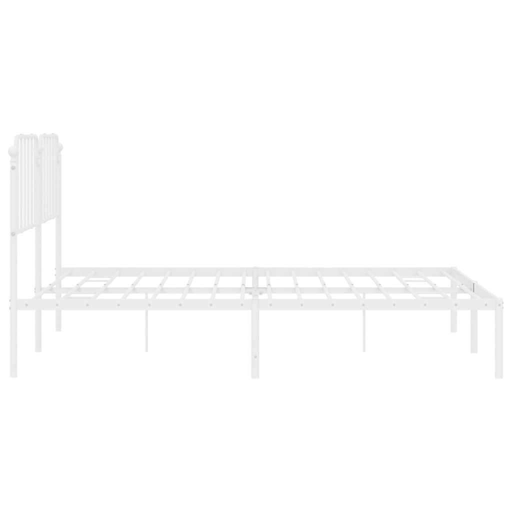 Bedframe met hoofdbord metaal wit 160x200 cm is nu te koop bij PeponiXL, paradijselijk wonen!