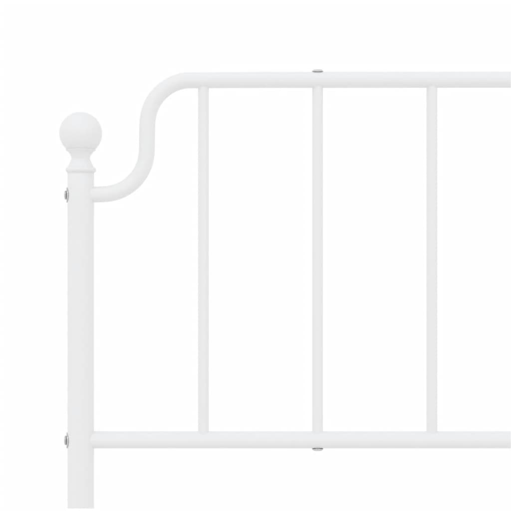 Bedframe met hoofdbord metaal wit 160x200 cm is nu te koop bij PeponiXL, paradijselijk wonen!