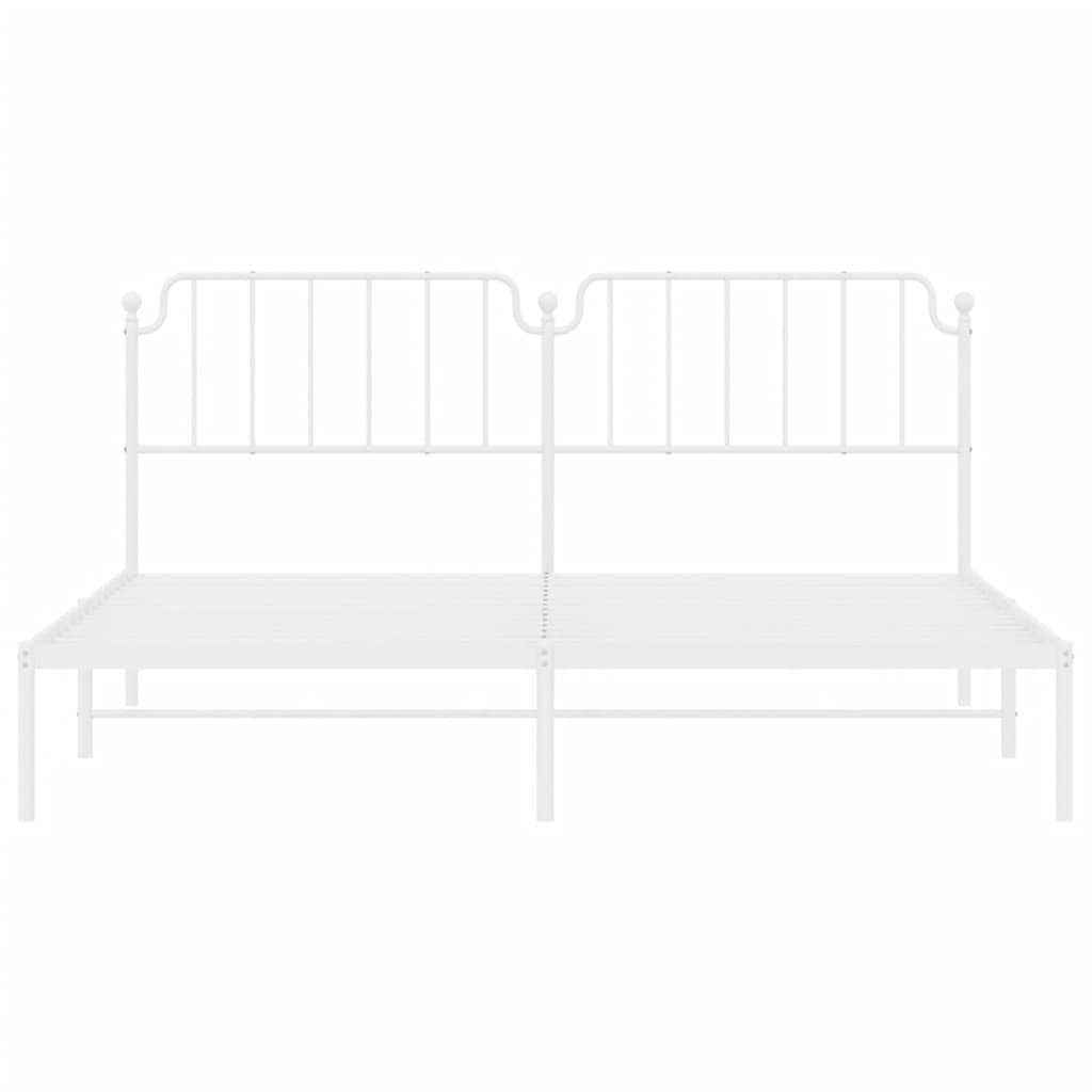 Bedframe met hoofdbord metaal wit 200x200 cm is nu te koop bij PeponiXL, paradijselijk wonen!