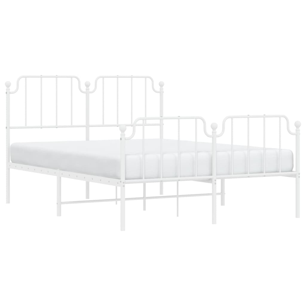 Bedframe met hoofd- en voeteneinde metaal wit 140x200 cm is nu te koop bij PeponiXL, paradijselijk wonen!