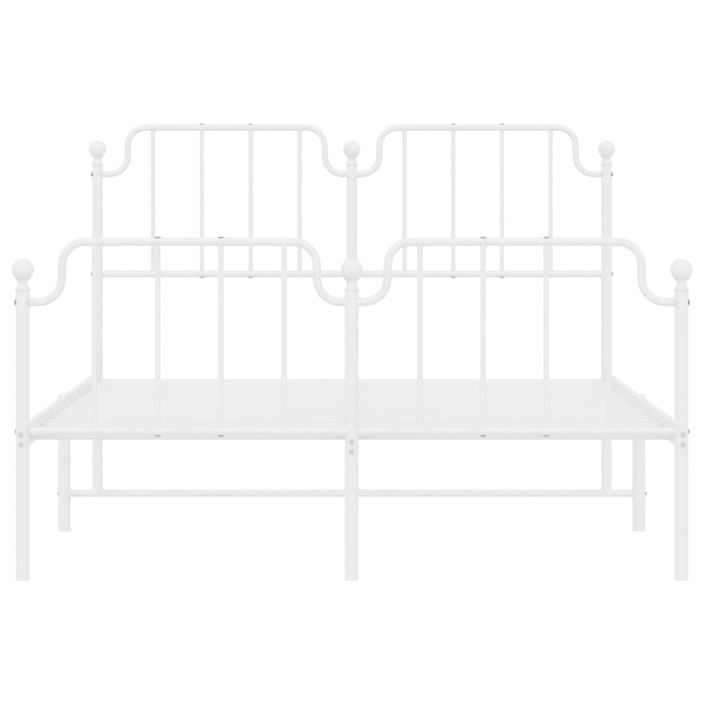 Bedframe met hoofd- en voeteneinde metaal wit 140x200 cm is nu te koop bij PeponiXL, paradijselijk wonen!
