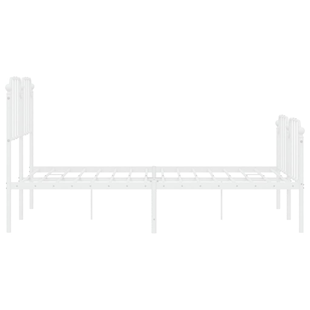 Bedframe met hoofd- en voeteneinde metaal wit 140x200 cm is nu te koop bij PeponiXL, paradijselijk wonen!