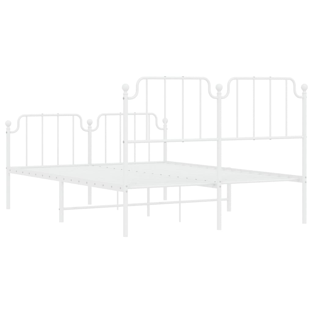 Bedframe met hoofd- en voeteneinde metaal wit 140x200 cm is nu te koop bij PeponiXL, paradijselijk wonen!