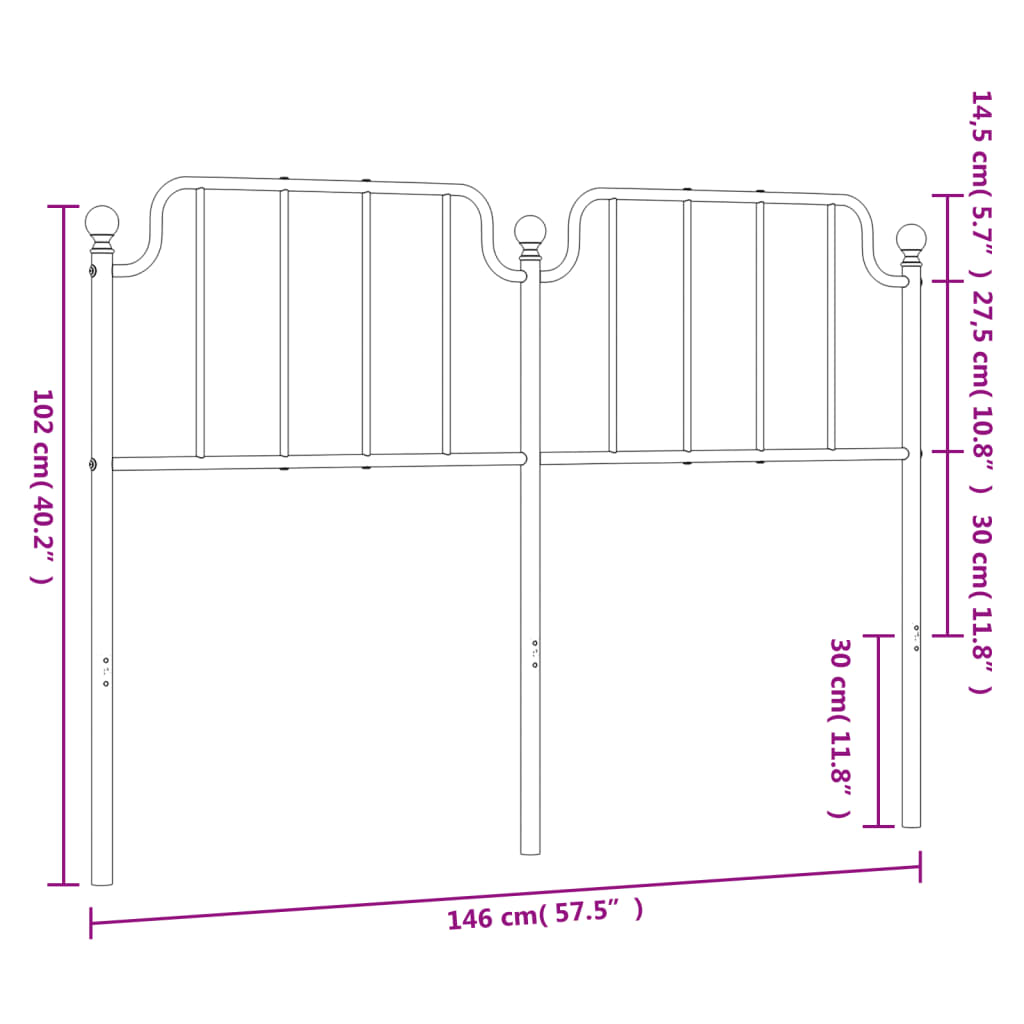 Hoofdbord 140 cm metaal wit is nu te koop bij PeponiXL, paradijselijk wonen!