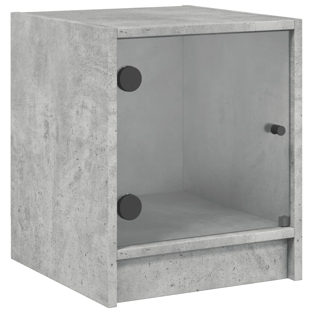 Nachtkastjes met glazen deuren 2 st 35x37x42 cm betongrijs is nu te koop bij PeponiXL, paradijselijk wonen!