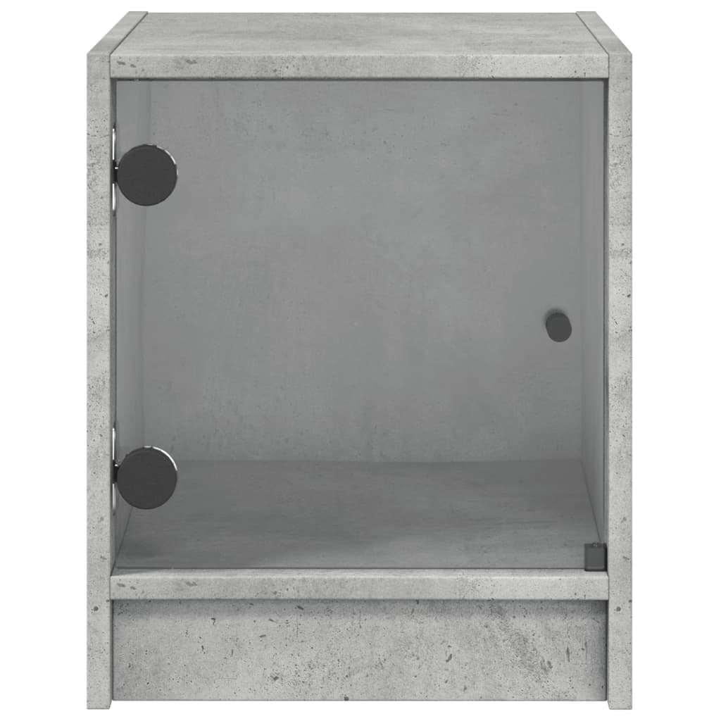 Nachtkastjes met glazen deuren 2 st 35x37x42 cm betongrijs is nu te koop bij PeponiXL, paradijselijk wonen!