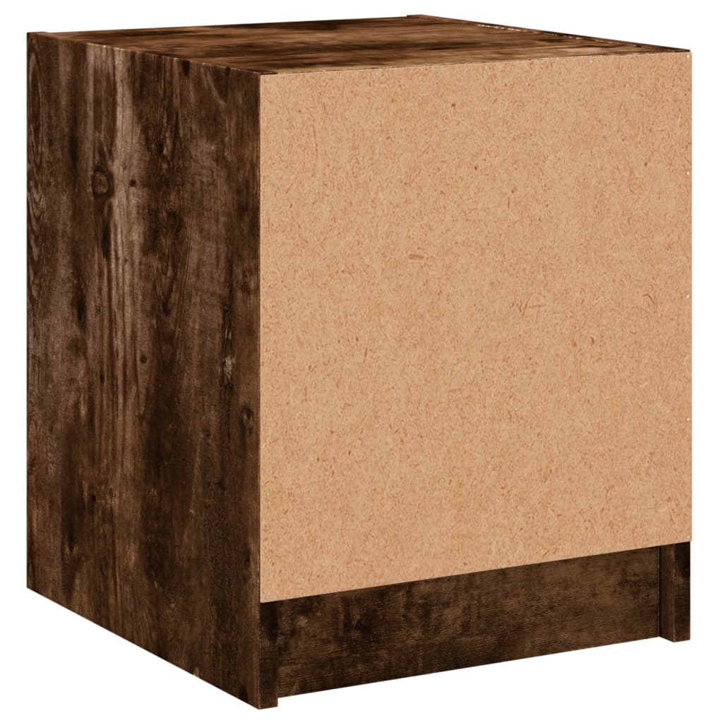 Nachtkastjes met glazen deuren 2 st 35x37x42 cm gerookt eiken is nu te koop bij PeponiXL, paradijselijk wonen!