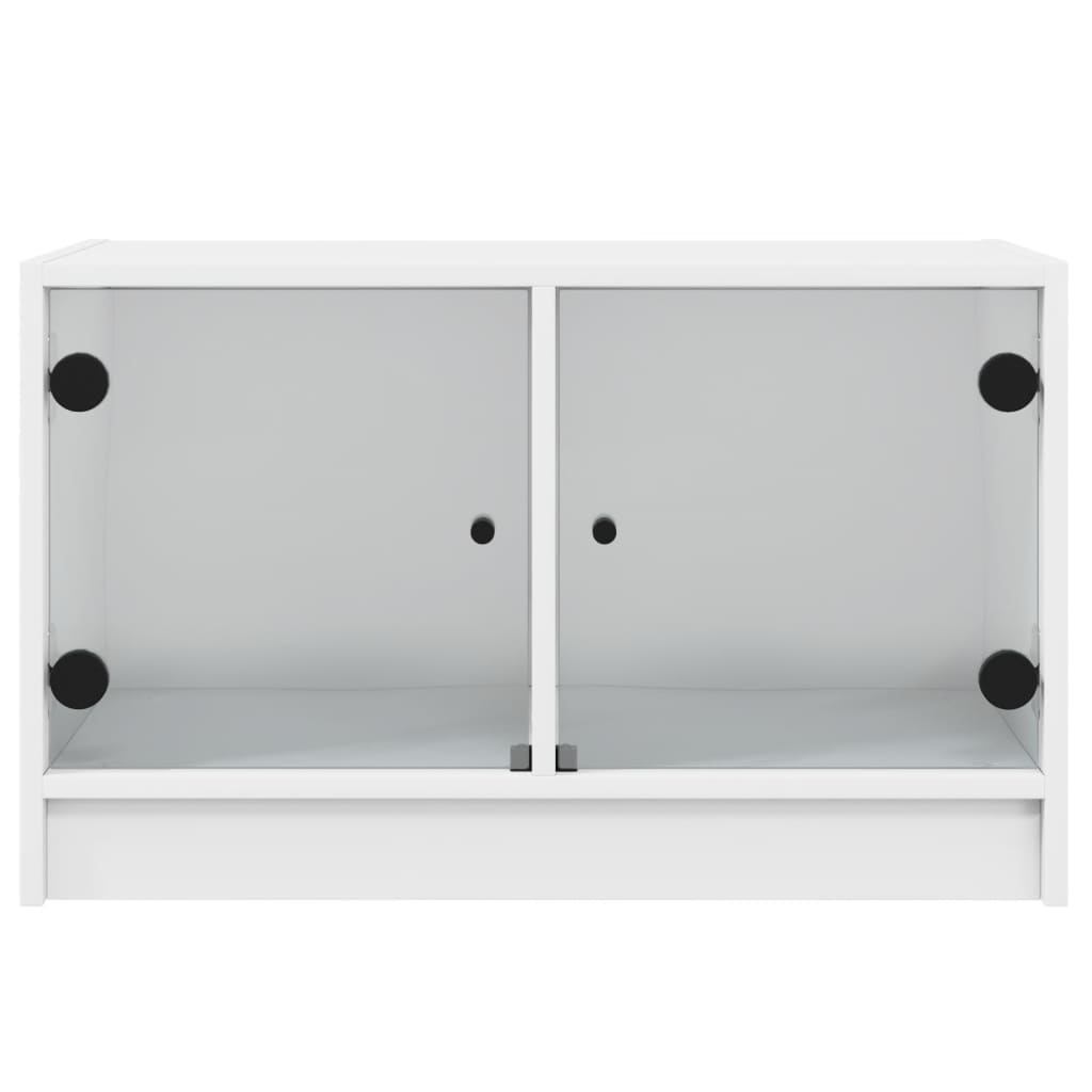 Tv-meubel met glazen deuren 68x37x42 cm wit is nu te koop bij PeponiXL, paradijselijk wonen!
