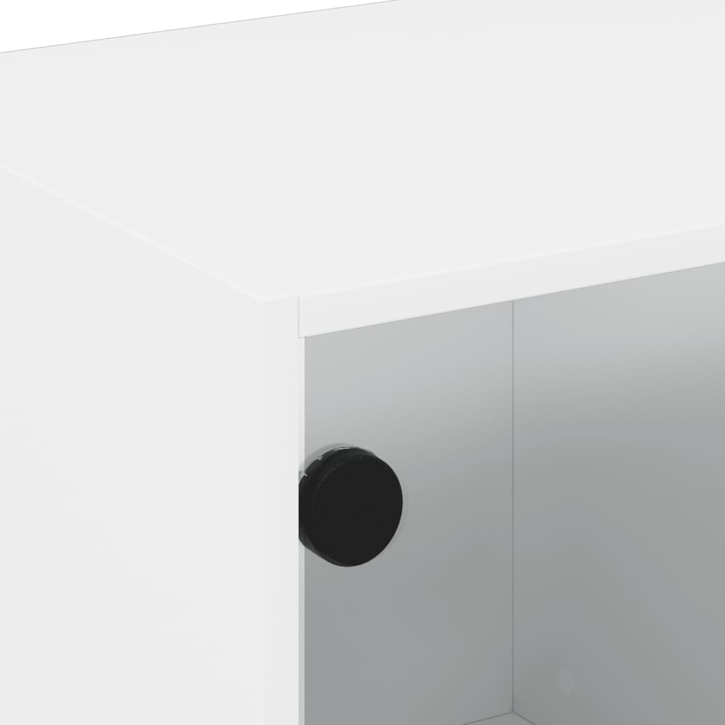 Tv-meubel met glazen deuren 68x37x42 cm wit is nu te koop bij PeponiXL, paradijselijk wonen!