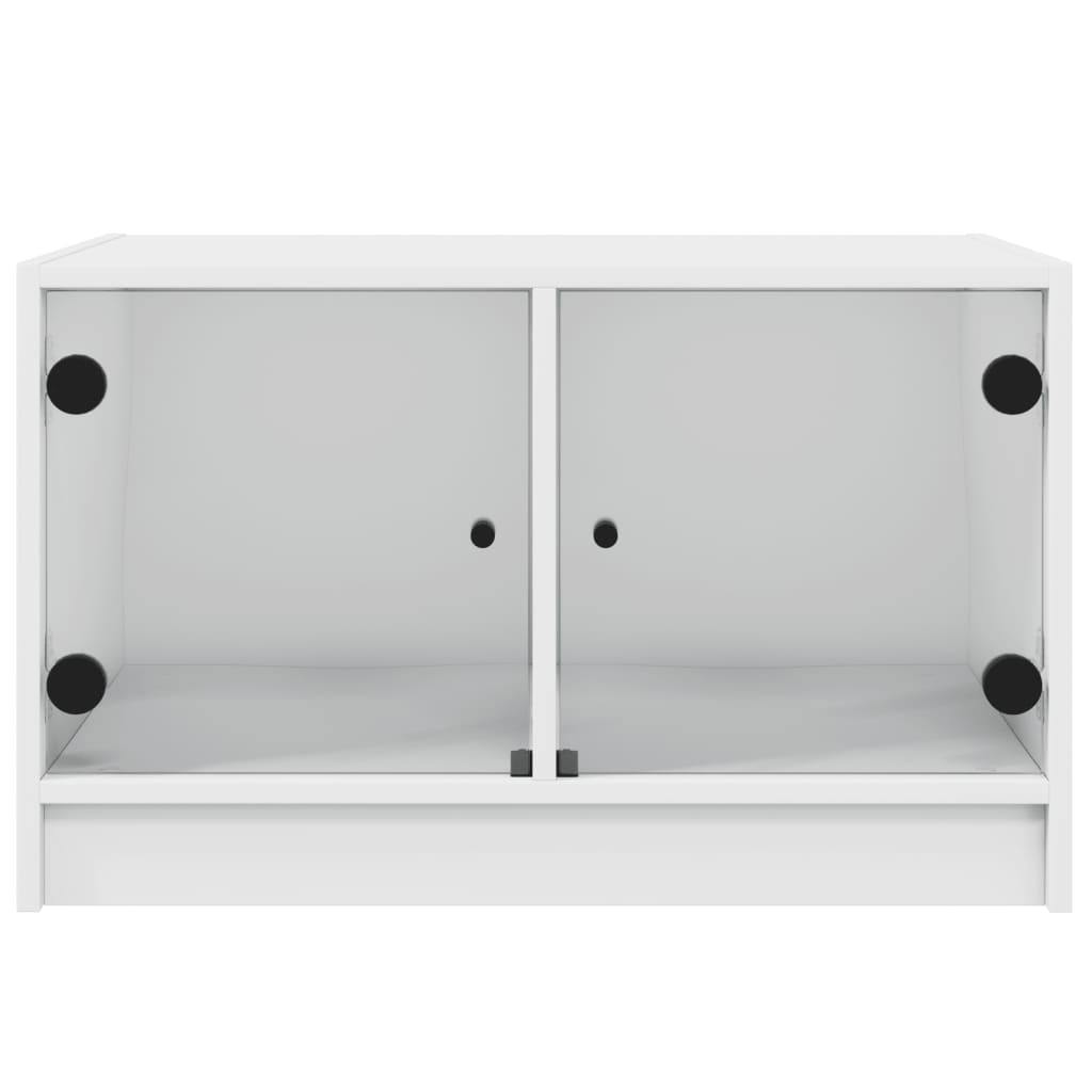 Salontafel met glazen deuren 68x50x42 cm wit is nu te koop bij PeponiXL, paradijselijk wonen!
